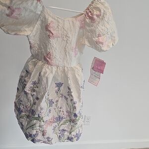 Rare Editions Pink and Purple Floral Dress